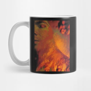 Portrait, digital collage, special processing. Men looking. Behind light. Very grainy on close, but so beautiful. Mesmerizing. Mug